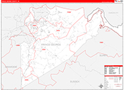 Prince George County Wall Map Red Line Style